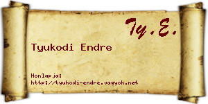Tyukodi Endre névjegykártya